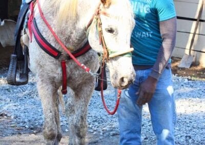 Jadon Relaford next to Horse